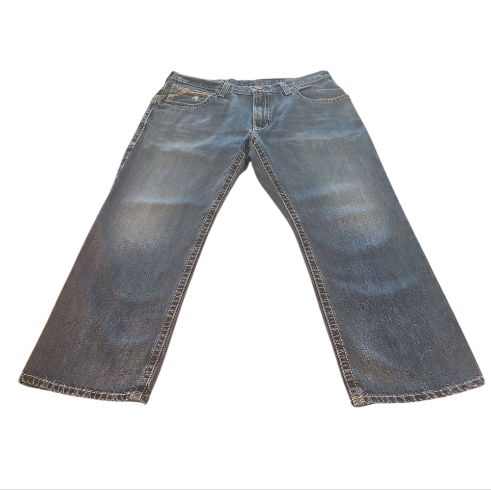Ariat Men's Loose Fit Bootcut Jeans in Faded Blue 34×30 Great Condition
